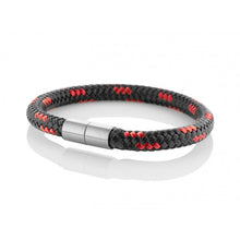 Lade das Bild in den Galerie-Viewer, SEGELTAU ARMBAND &quot;SCHWARZ-ROT&quot; 6MM
